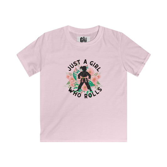 Just a Girl Who Rolls -Kids Softstyle Tee